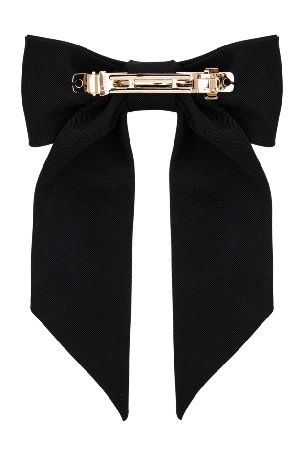 Dior черная заколка-бант twist bow с золотистым логотипом cd 197899 - photo 2