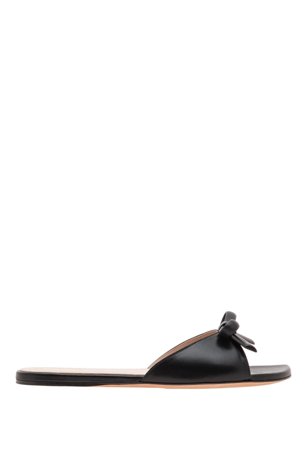 Dior женские кожаные мюли bow slide черного цвета с объемным бантом 197907 - фото 1