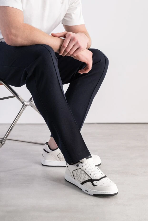 Dior men's b27 uptown low-top sneakers in white leather 197911 - photo 2