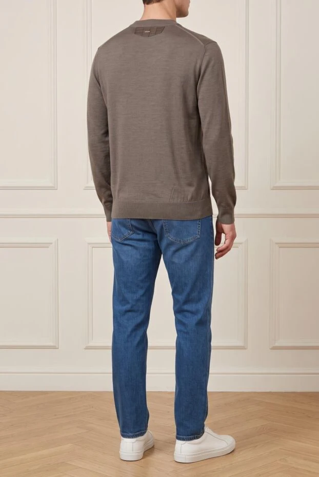 Zilli a knitted jumper with a round neck, made in a taupe shade 197916 - photo 2