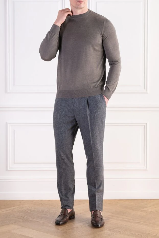 Zilli a knitted jumper with a round neck, made in a taupe shade 197916 - photo 2