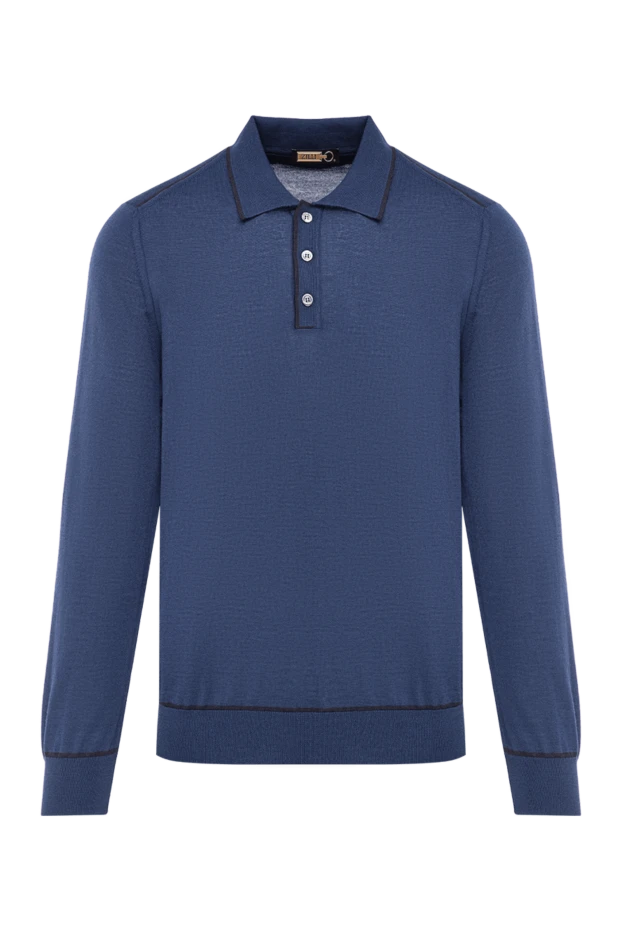 Zilli blue long sleeve polo shirt with crocodile yoke 197925 - photo 1