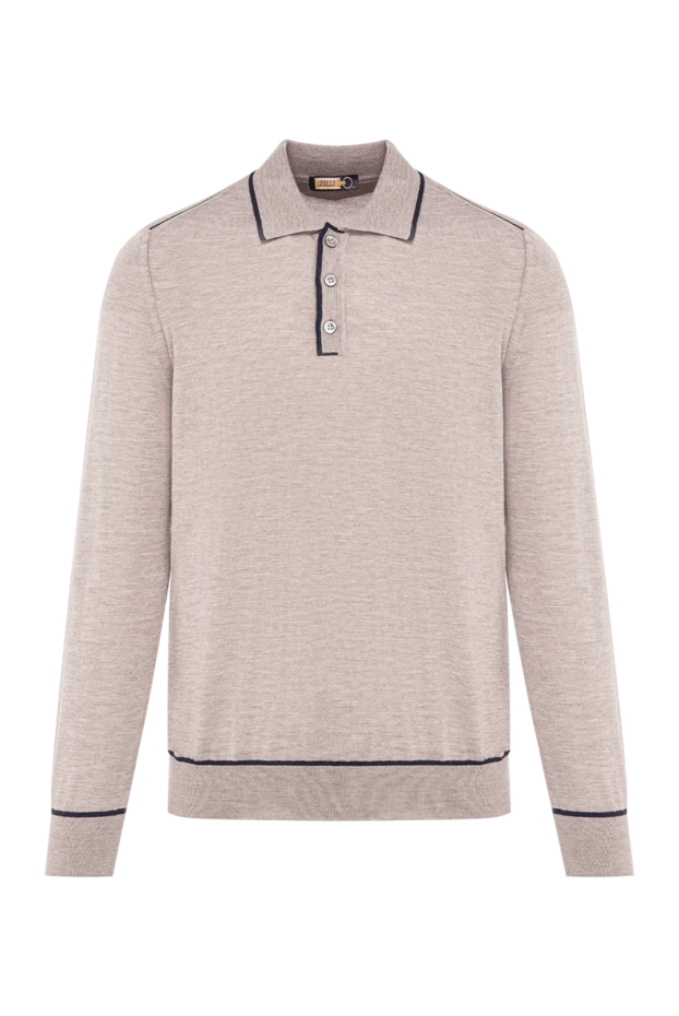 Zilli beige long sleeve jersey polo with contrast piping 197926 - photo 1