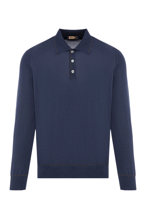 Zilli dark blue jersey polo with crocodile insert 197928 - photo 1