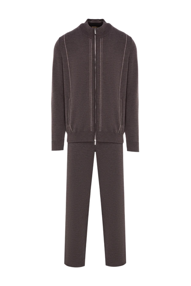 Zilli men's brown knitted suit with a stand-up collar 197942 - photo 1