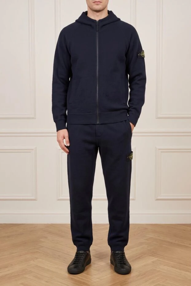 Stone Island шерстяной трикотажный костюм с капюшоном и культовыми патчами 197950 - фото 1