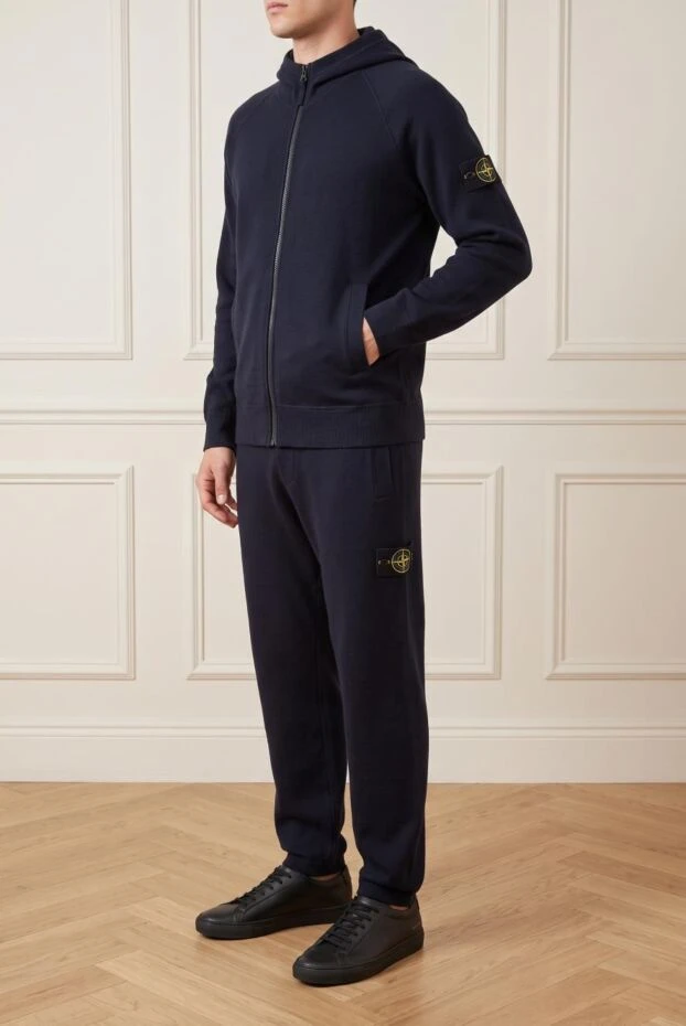 Stone Island шерстяной трикотажный костюм с капюшоном и культовыми патчами 197950 - фото 2