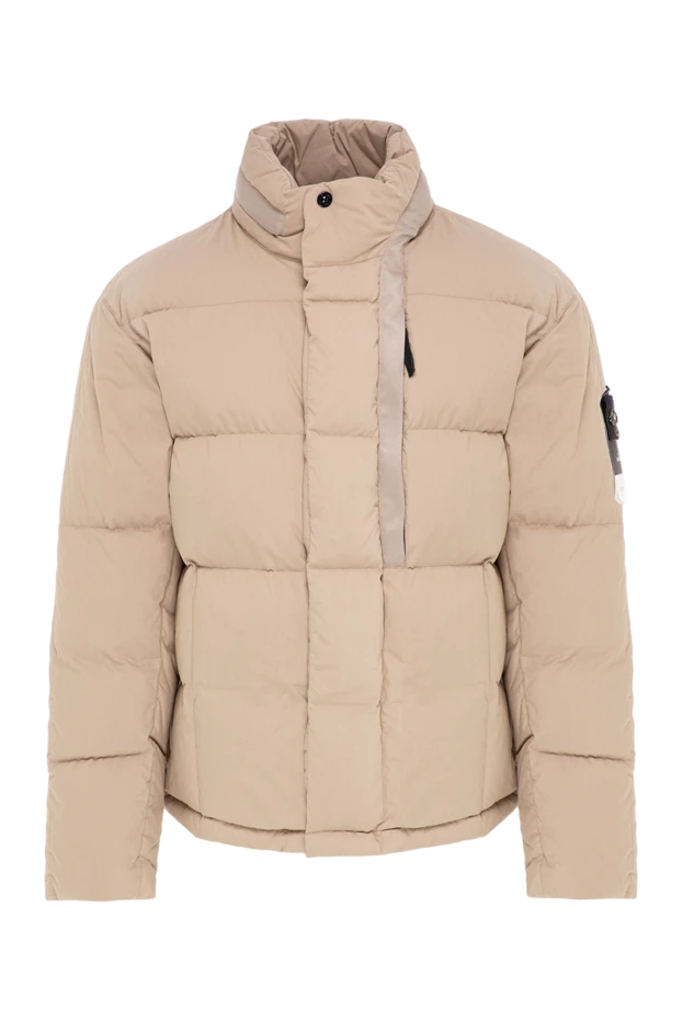Stone Island men's quilted down jacket in a sand color with a high stand-up collar 198022 - photo 1