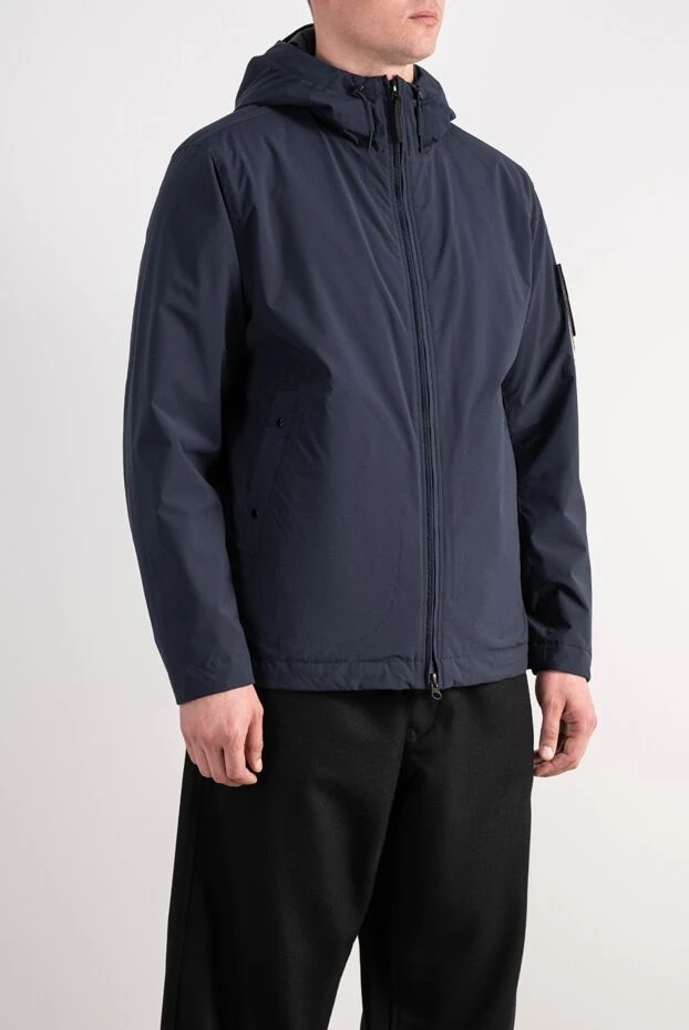 Stone Island blue men's windbreaker jacket made of membrane fabric with a removable compass 198082 - photo 3