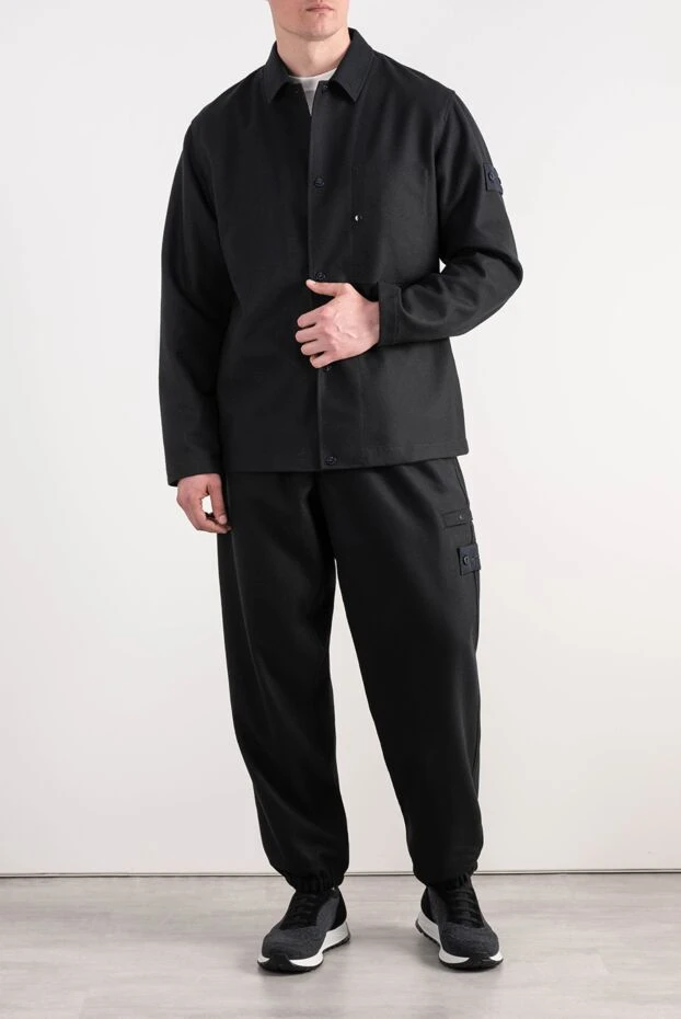 Black walking suit made of fine wool cloth with a shirt and joggers - photo 2