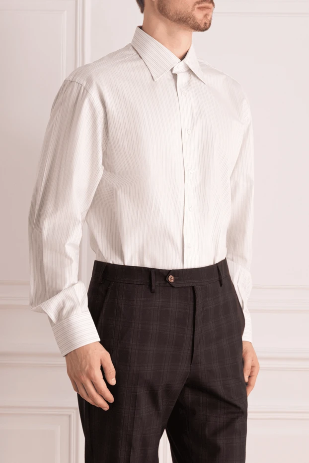 Brioni ерлерге арналған ақ мақта көйлек 609841 - фото 3