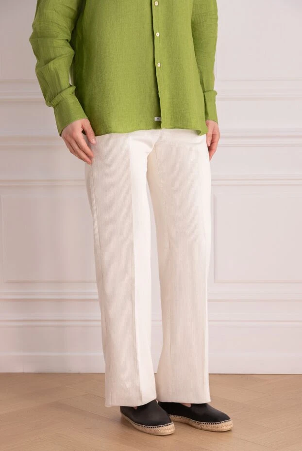 Gucci брюки белые из хлопкового вельвета мужские 818853 - фото 3