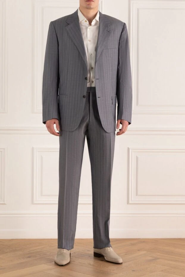 Kiton man gray wool men's suit купить с ценами и фото 874141 - photo 2