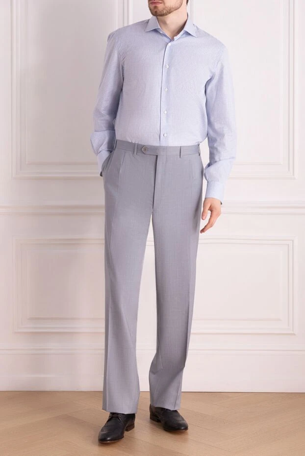 Canali man gray wool trousers for men купить с ценами и фото 936587 - photo 2