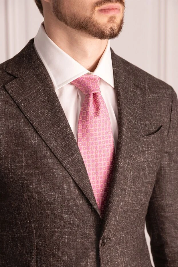 Canali man tie silk pink for men купить с ценами и фото 936611 - photo 2