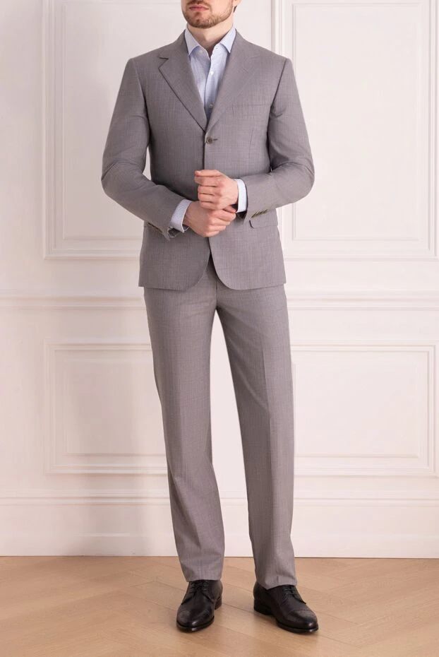 Brioni man men's suit made of wool and mohair, gray купить с ценами и фото 938325 - photo 2