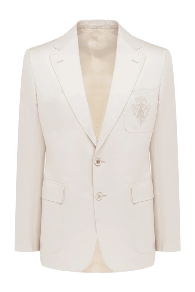 Gucci man white linen and cotton jacket for men купить с ценами и фото 945037 - photo 1