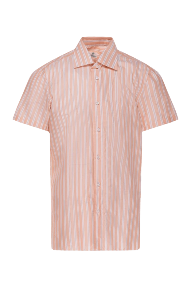 Borrelli man orange men's cotton and linen shirt купить с ценами и фото 947399 - photo 1