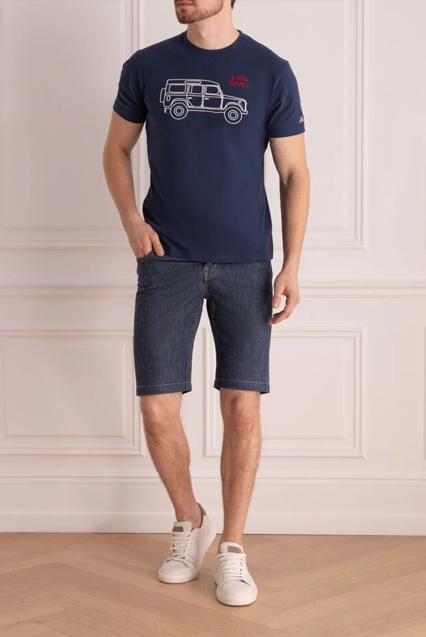 Canali man blue cotton shorts for men купить с ценами и фото 948934 - photo 2