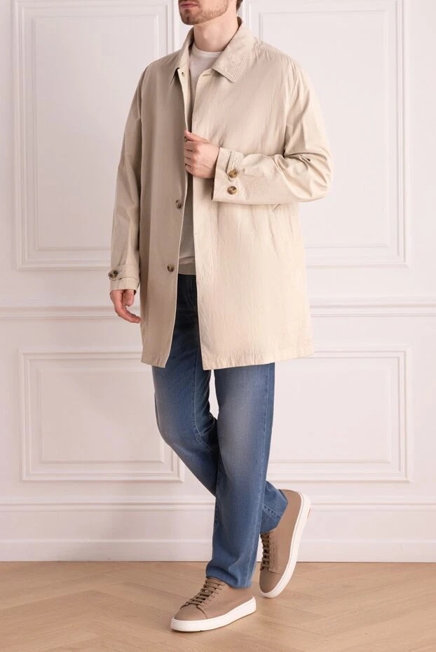 Canali man beige cotton, polyester and polyamide coat for men купить с ценами и фото 948950 - photo 2