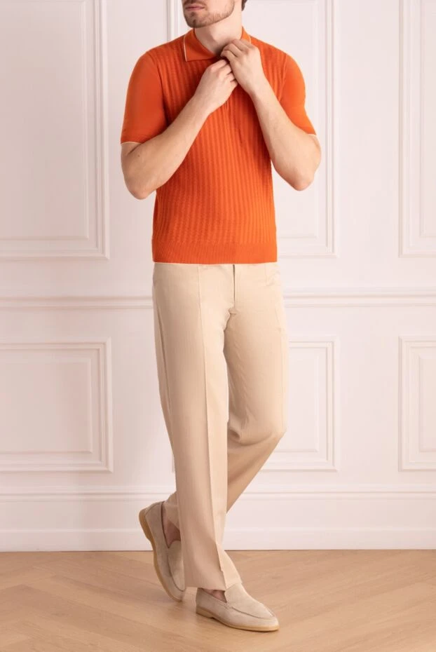 Canali man beige wool trousers for men купить с ценами и фото 948976 - photo 2