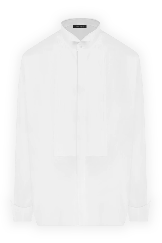 Canali man white cotton shirt for men купить с ценами и фото 949026 - photo 1