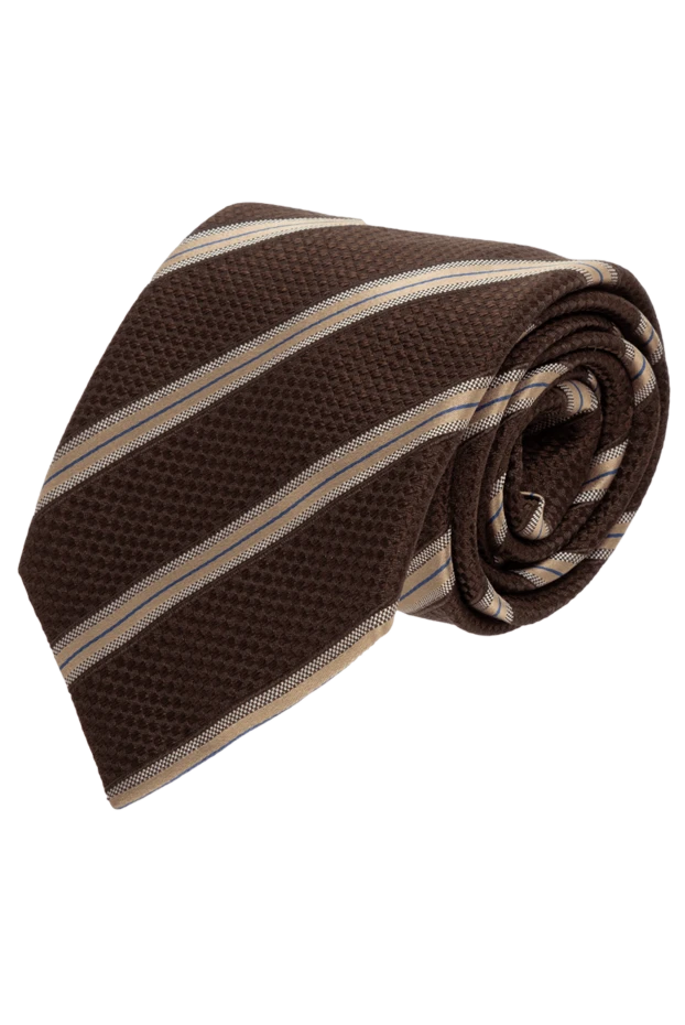 Canali man silk tie brown for men купить с ценами и фото 949056 - photo 1