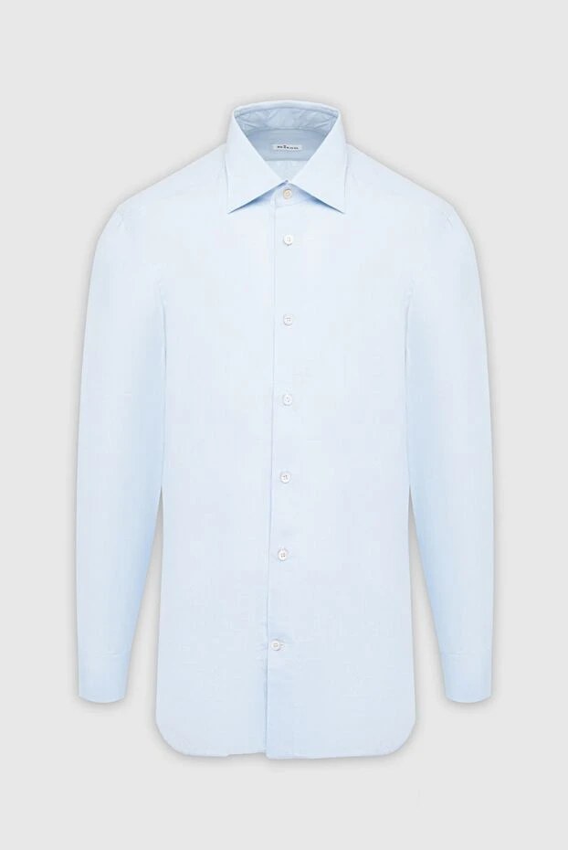 Kiton man blue cotton shirt for men купить с ценами и фото 949404 - photo 1