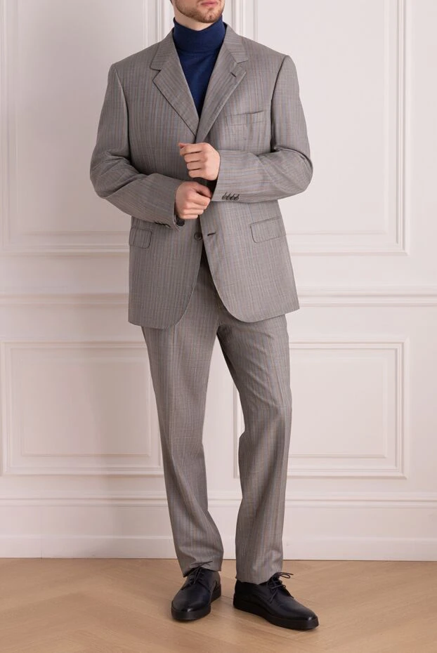 Brioni man men's suit made of wool and silk, gray купить с ценами и фото 950165 - photo 2