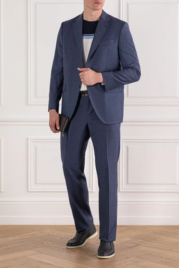 Brioni классический костюм мужской тёмный в едва заметную полоску

 950168 - фото 2