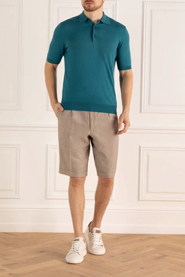 Brioni man beige wool and linen shorts for men купить с ценами и фото 950210 - photo 2