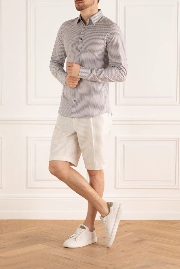 Brioni man hemp and cotton shorts white for men купить с ценами и фото 950228 - photo 2