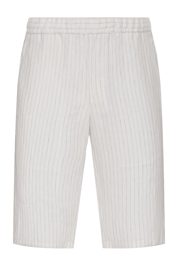 Brioni man white linen shorts for men купить с ценами и фото 950294 - photo 1