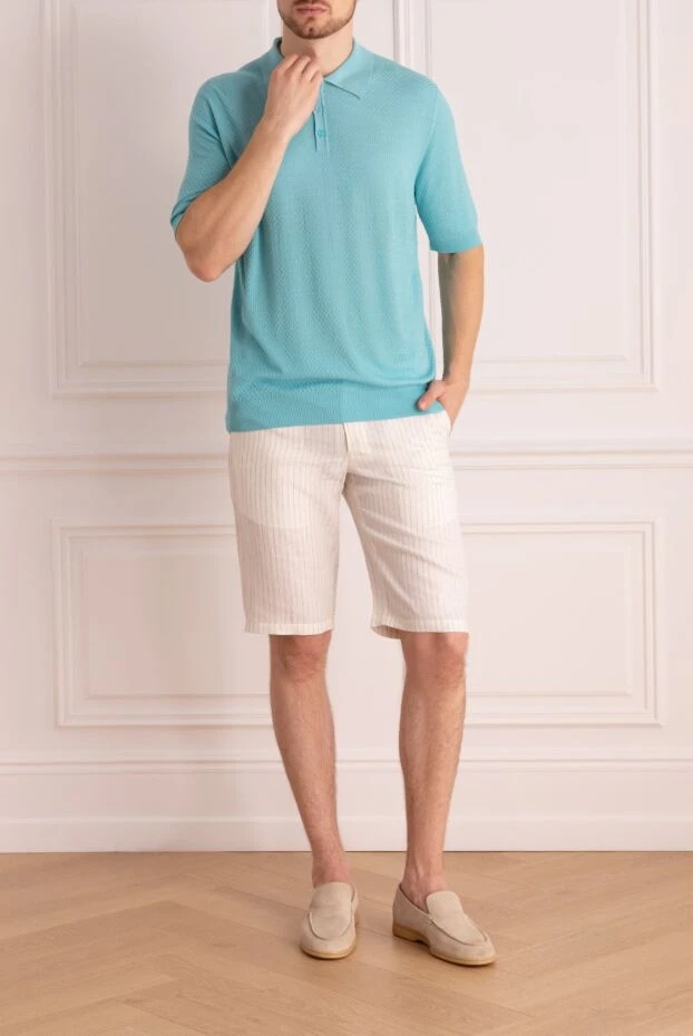 Brioni man white linen shorts for men купить с ценами и фото 950294 - photo 2