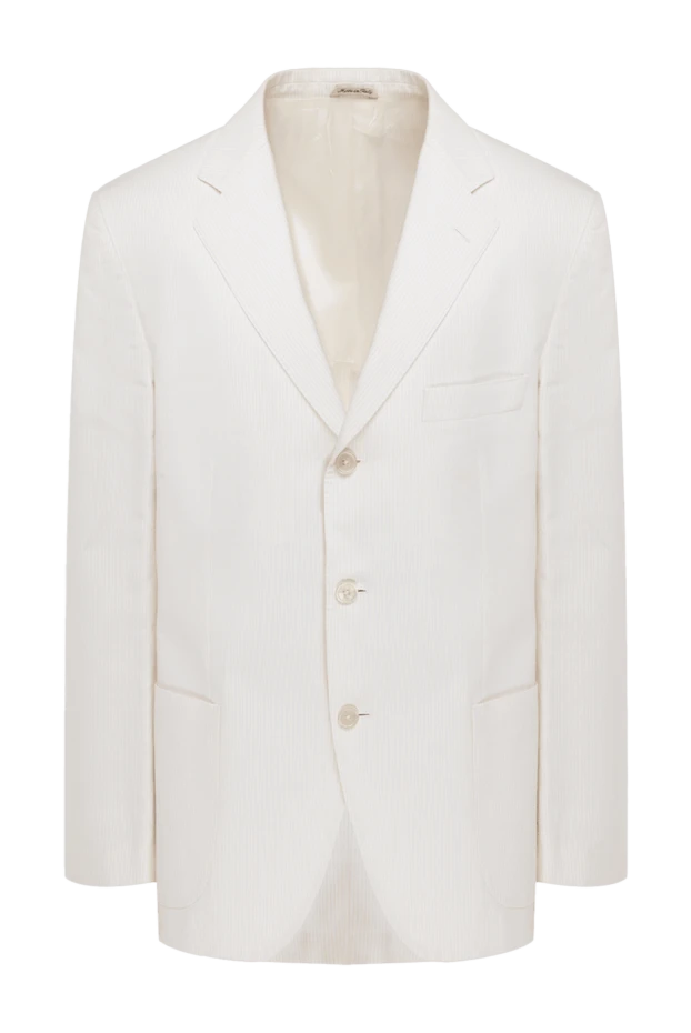 Lardini man white cotton and silk jacket for men купить с ценами и фото 953080 - photo 1