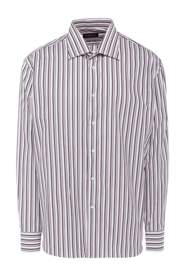 Canali man men's brown cotton shirt купить с ценами и фото 956270 - photo 1