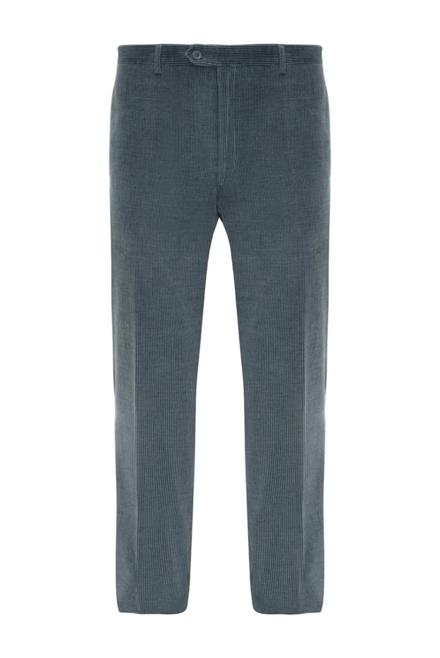 Brioni man men's trousers made of cotton and cashmere, blue купить с ценами и фото 956746 - photo 1