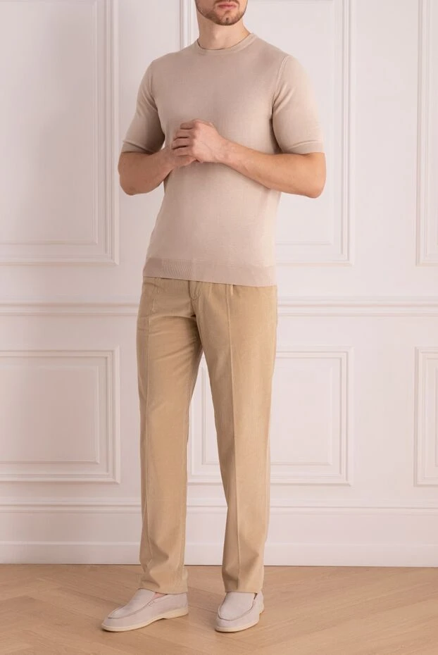 Colombo man beige cotton and cashmere trousers for men купить с ценами и фото 957914 - photo 2