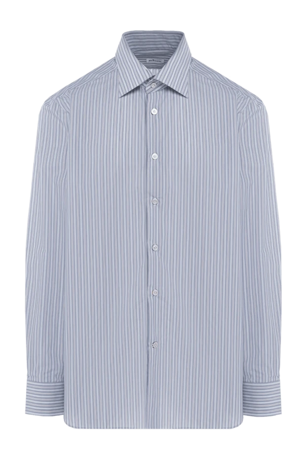 Kiton man blue cotton shirt for men купить с ценами и фото 958193 - photo 1