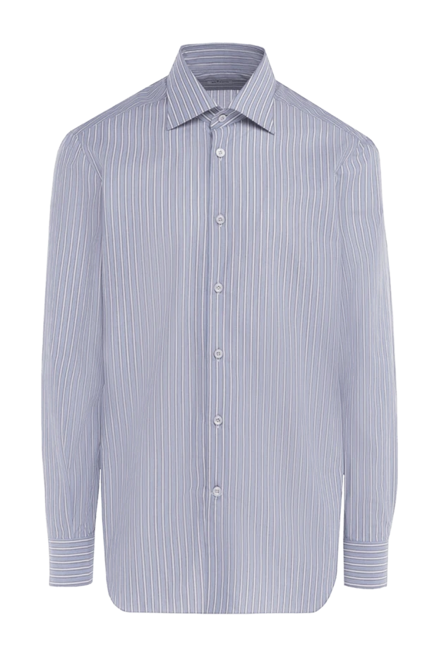 Kiton man men's blue cotton shirt купить с ценами и фото 958243 - photo 1