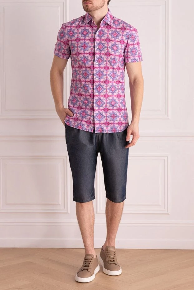 Isaia man violet cotton shirt for men купить с ценами и фото 965163 - photo 2