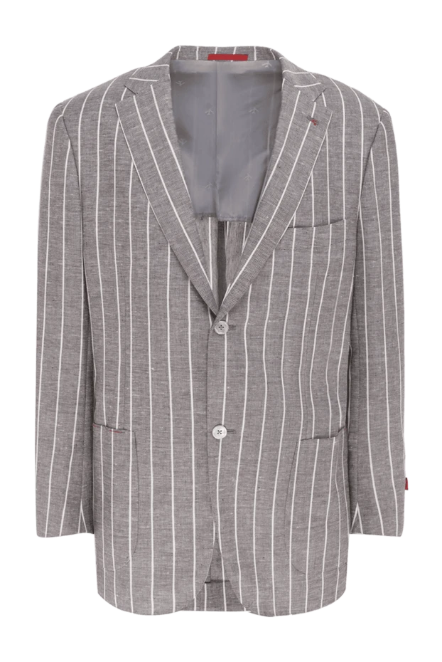 Isaia man gray linen and wool jacket for men купить с ценами и фото 965209 - photo 1