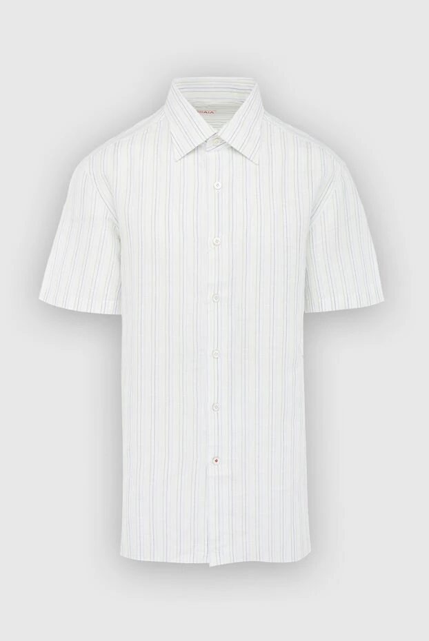 Isaia man white linen and cotton shirt for men купить с ценами и фото 965227 - photo 1