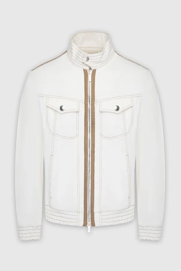 Armani man white cotton and polyamide jacket for men купить с ценами и фото 965325 - photo 1