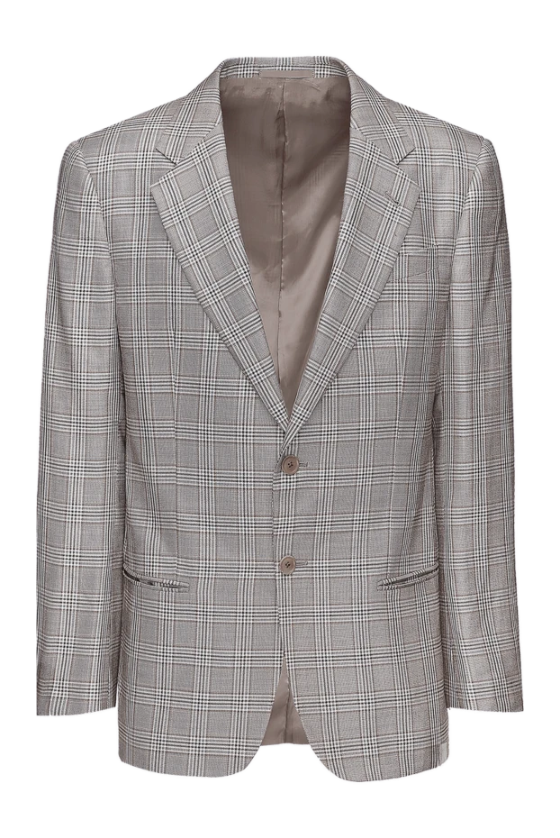 Ерлерге арналған сұр жүн және жібек күрте - фото 1