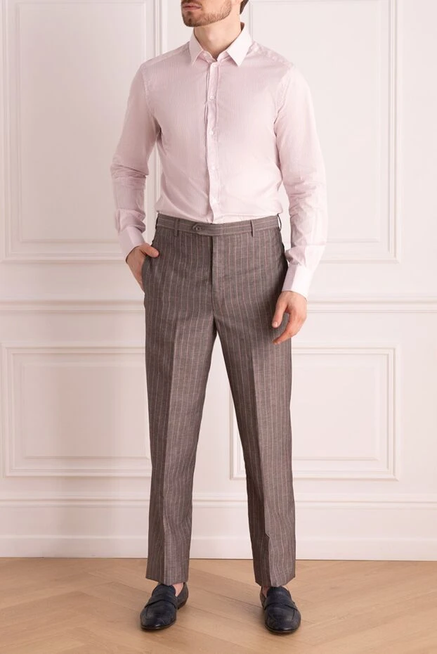 Brioni man wool and silk trousers gray купить с ценами и фото 966194 - photo 1