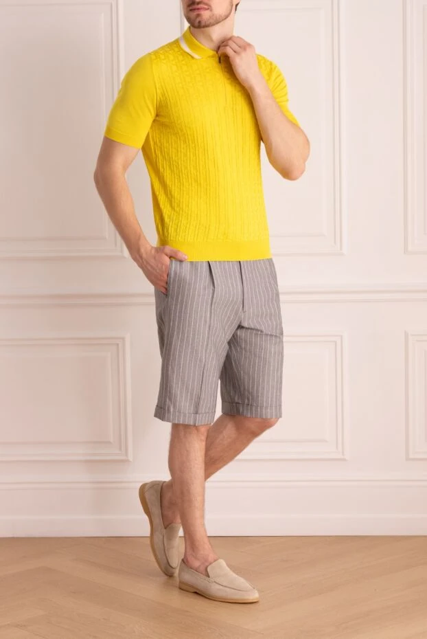 Brioni man gray wool and linen shorts for men купить с ценами и фото 966195 - photo 2