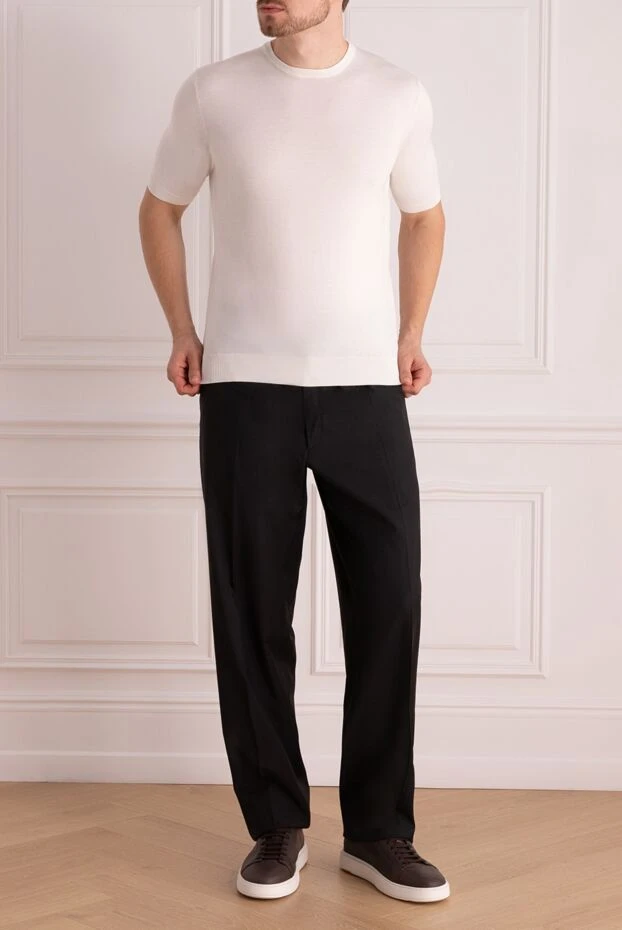 Brioni man black wool trousers for men купить с ценами и фото 966218 - photo 2