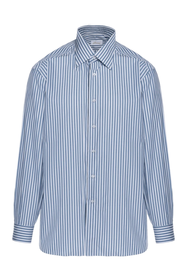 Brioni man blue cotton shirt for men купить с ценами и фото 966244 - photo 1