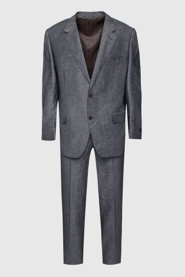 Canali man men's suit made of linen and silk, gray купить с ценами и фото 969359 - photo 1